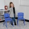 Flash Furniture Blue Plastic Stackable School Chair with 10.5'' Seat Height, PK2 2-YU-YCX-003-BLUE-GG - alternate 4